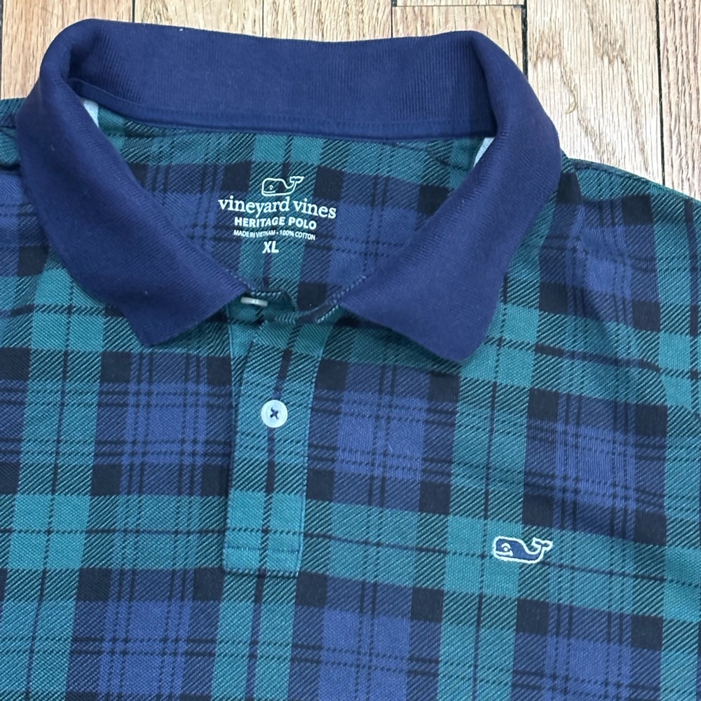 Vineyard Vines men's Blackwatch plaid stretch pique polo shirt XL - Picture 4 of 4